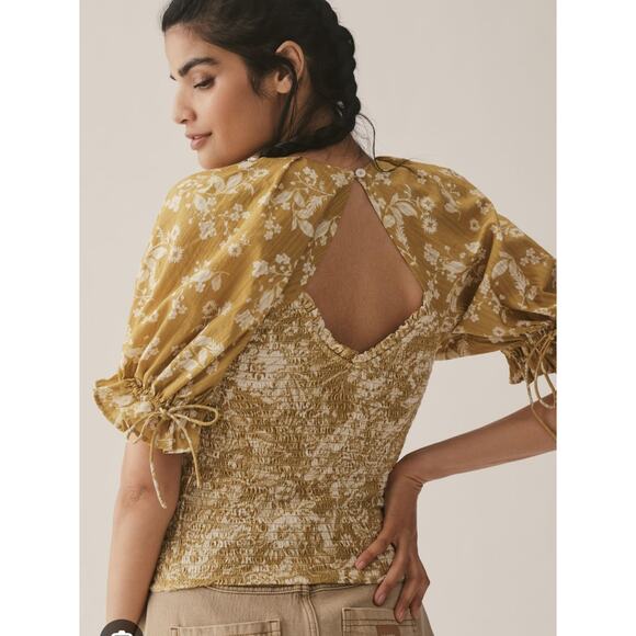 Anthropologie Green Floral Top XL NWT - Picture 2 of 7